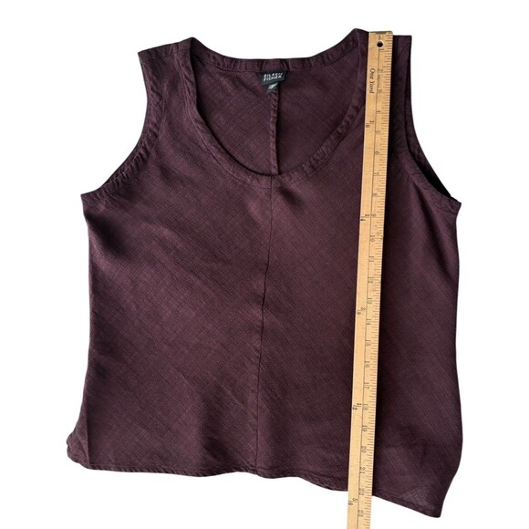 Eileen Fisher Sleeveless Linen Blend Top Women's Size Medium Eggplant Textured - Picture 11 of 14